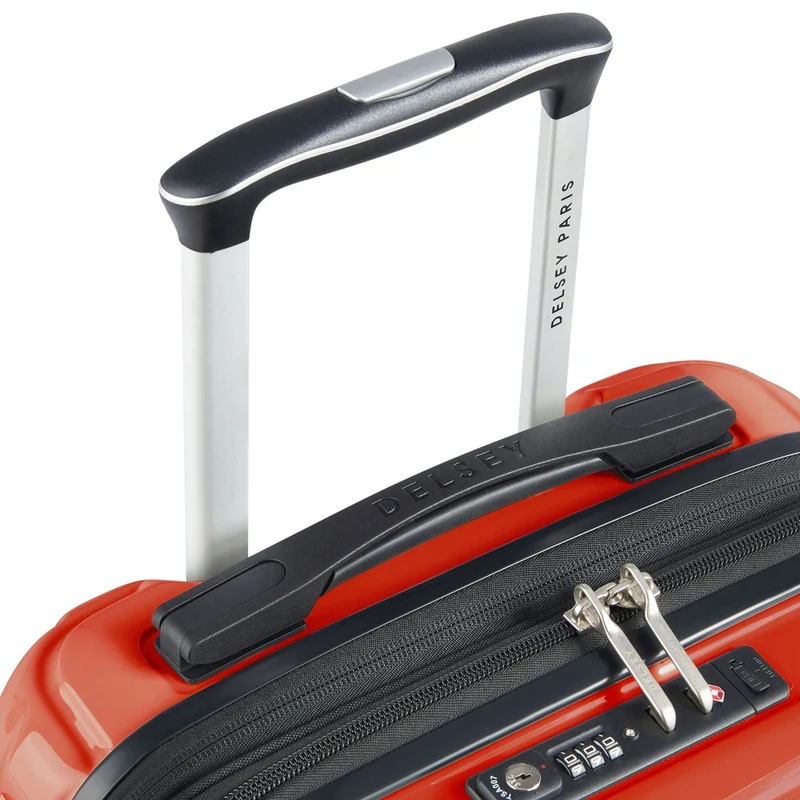 Delsey Paris Shadow 5.0 - 4-Rollen-Kabinentrolley mit Vordertasche S 55 cm erw. USB (intensives rot)