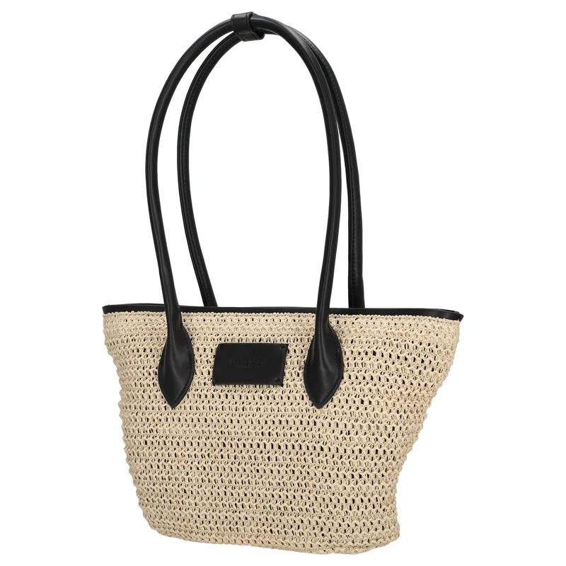 Seidenfelt Savonlinna Tulip - Shopper 33.5 cm (natural straw with black)