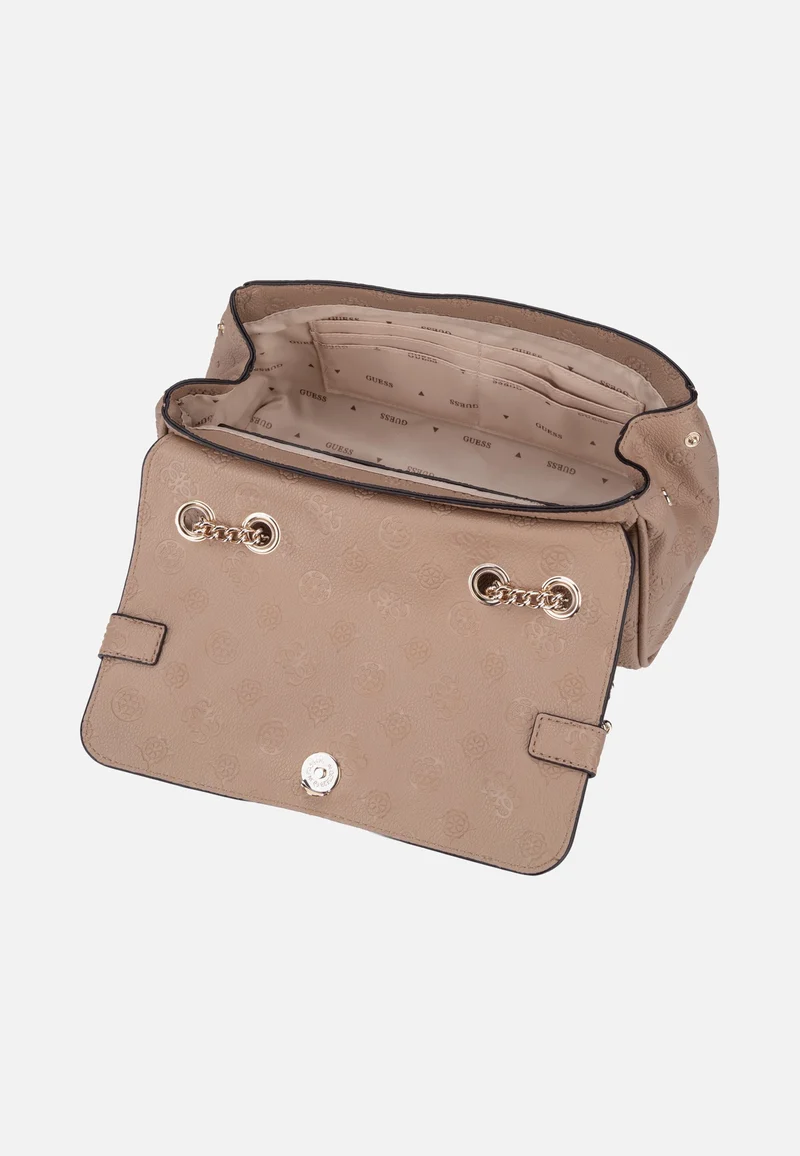 Ella Logo Convertible Flap 46210 Beige Logo - Abendtasche