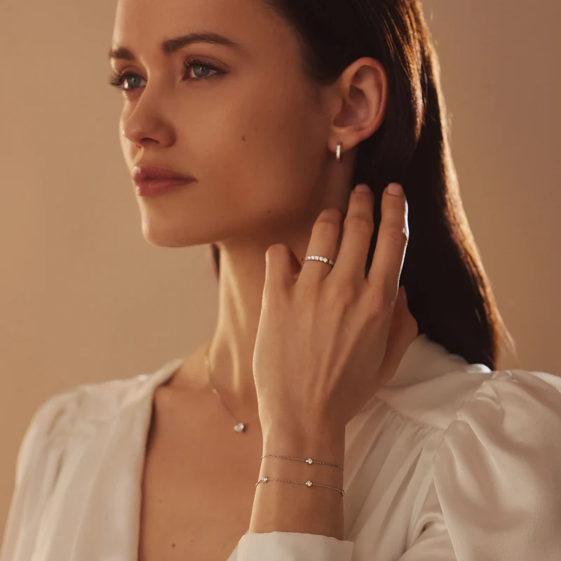 Isabel Bernard De la Paix Alfie 14 Karat | Weißgold Armband | Diamant 0.05 Karat | IBD320004