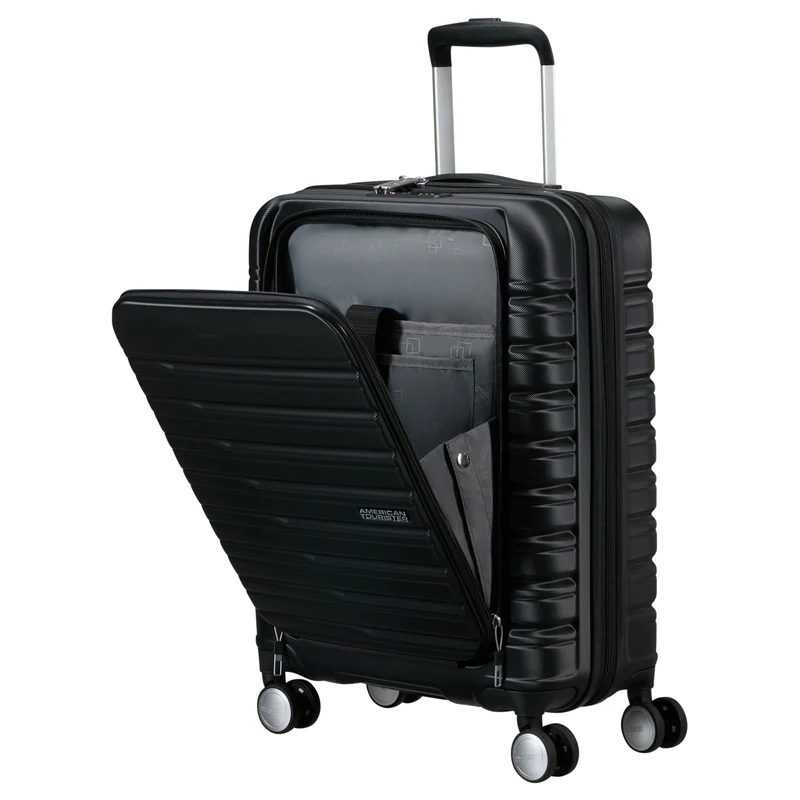 American Tourister Flashline - 4-Rollen-Kabinentrolley mit Vortasche 15.6" 55 cm (schwarz)