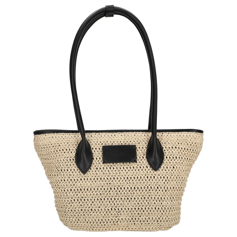 Seidenfelt Savonlinna Tulip - Shopper 33.5 cm (natural straw with black)