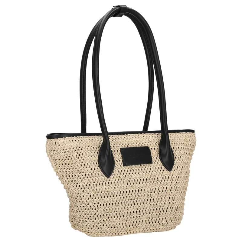 Seidenfelt Savonlinna Tulip - Shopper 33.5 cm (natural straw with black)