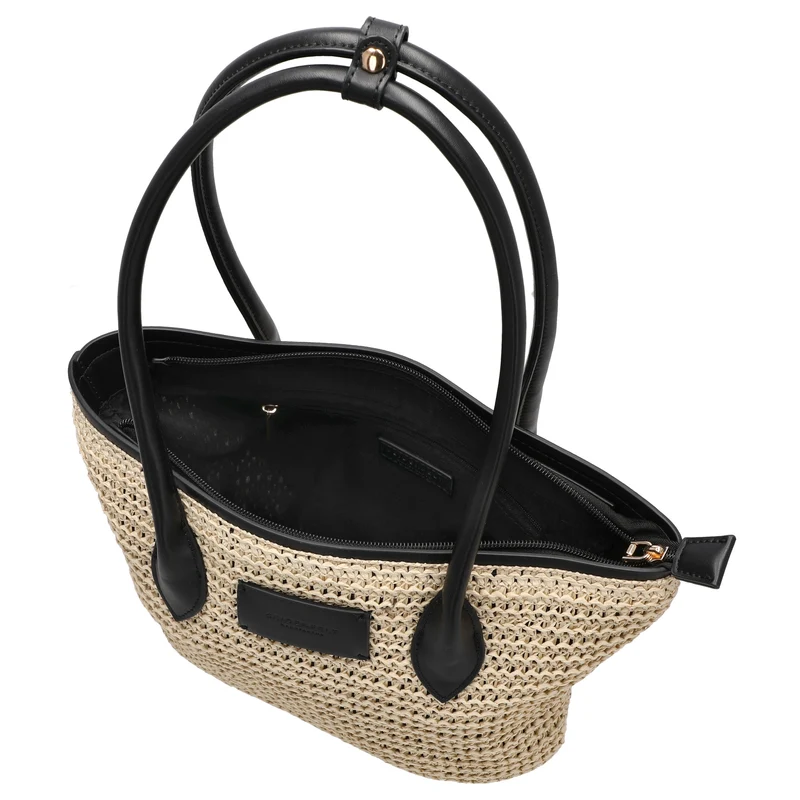 Seidenfelt Savonlinna Tulip - Shopper 33.5 cm (natural straw with black)