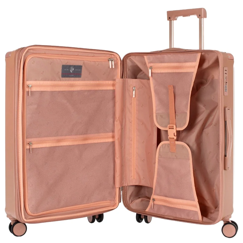 Heys Luxe - 4-Rollen-Trolley M 66 cm erw. (rose gold)
