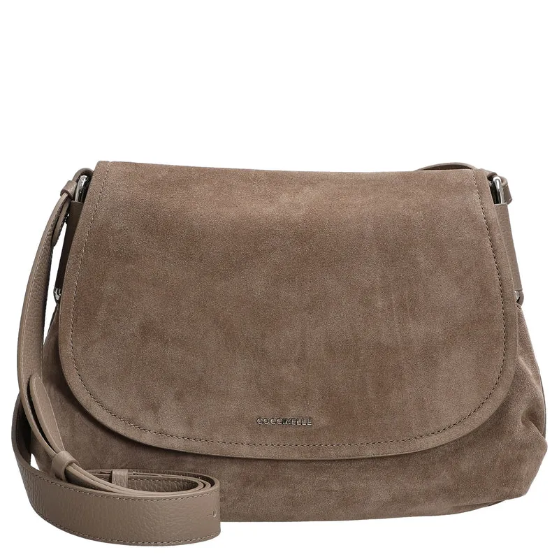 Coccinelle Rebekka Suede - Umhängetasche 30 cm (warm taupe)
