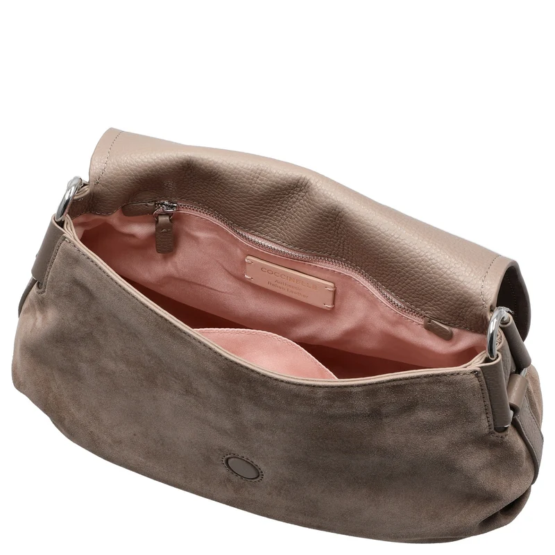 Coccinelle Rebekka Suede - Umhängetasche 30 cm (warm taupe)