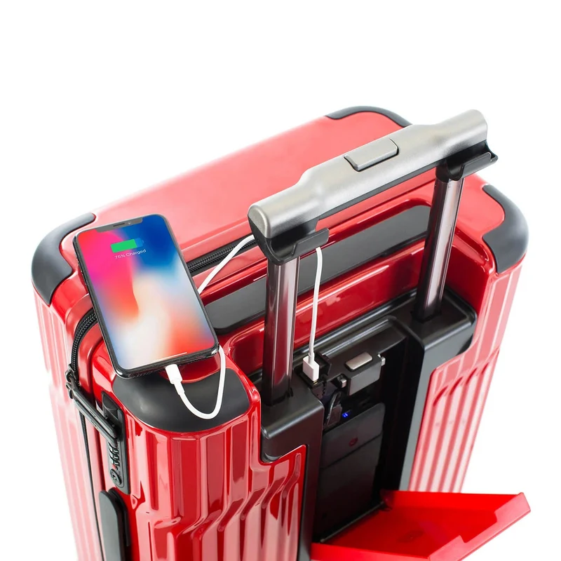 Heys Tekno - 4-Rollen-Kabinentrolley S 15.6" 53 cm USB (red)