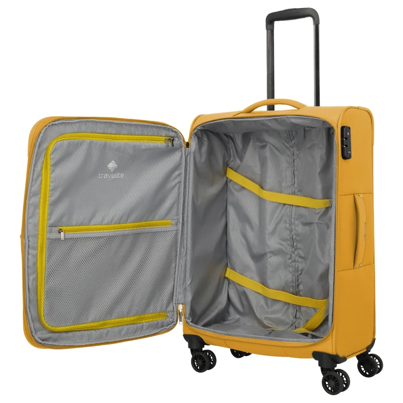 Travelite Umbria - 4-Rollen-Trolley M 67 cm erw. (golden glow)