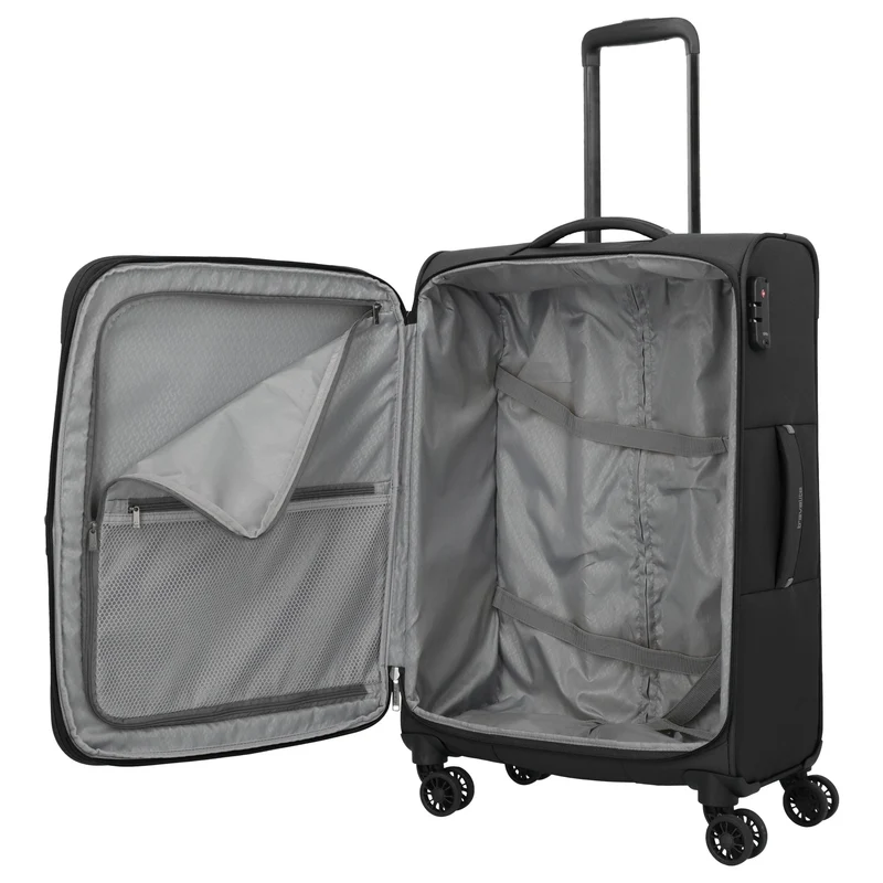 Travelite Umbria - 4-Rollen-Trolley M 67 cm erw. (schwarz)