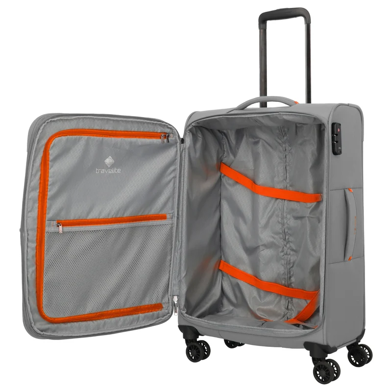 Travelite Umbria - 4-Rollen-Trolley M 67 cm erw. (smoky grey)