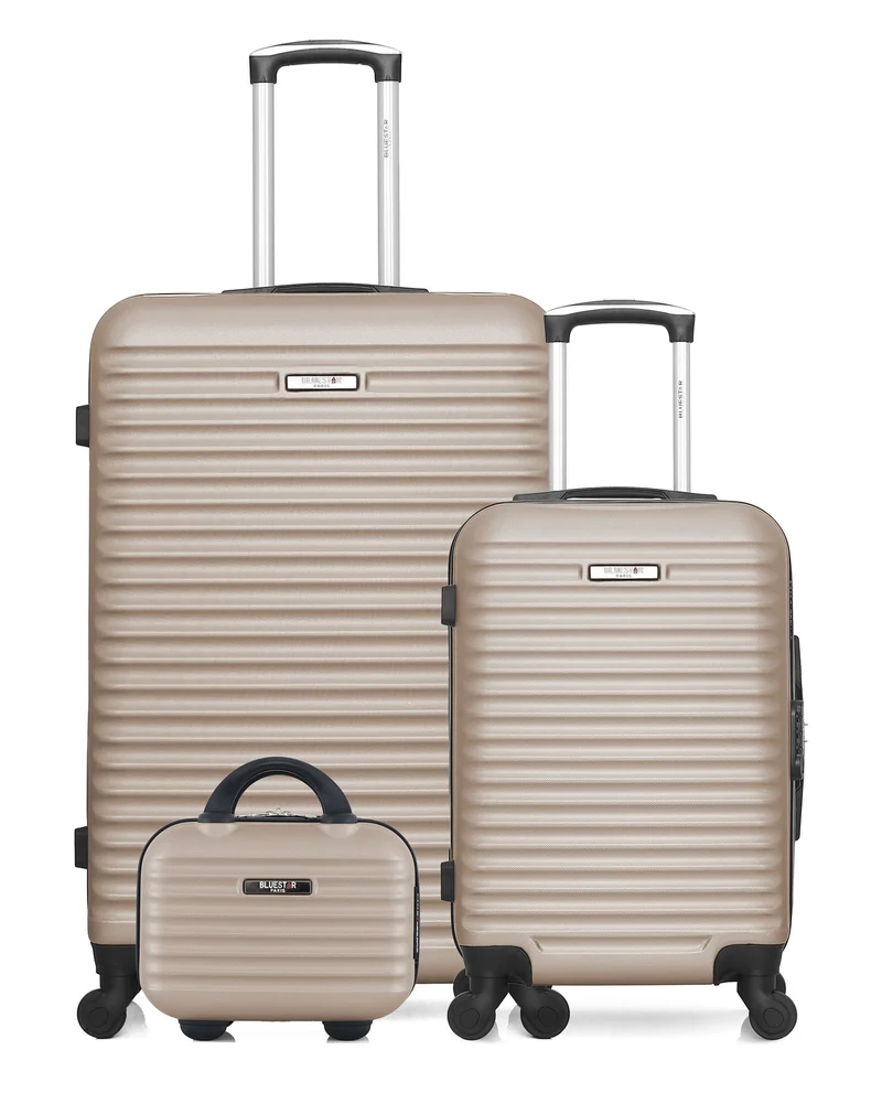BLUESTAR – 3er-Pack - Großer Koffer, Handgepäck und Kosmetikkoffer BRAZILIA