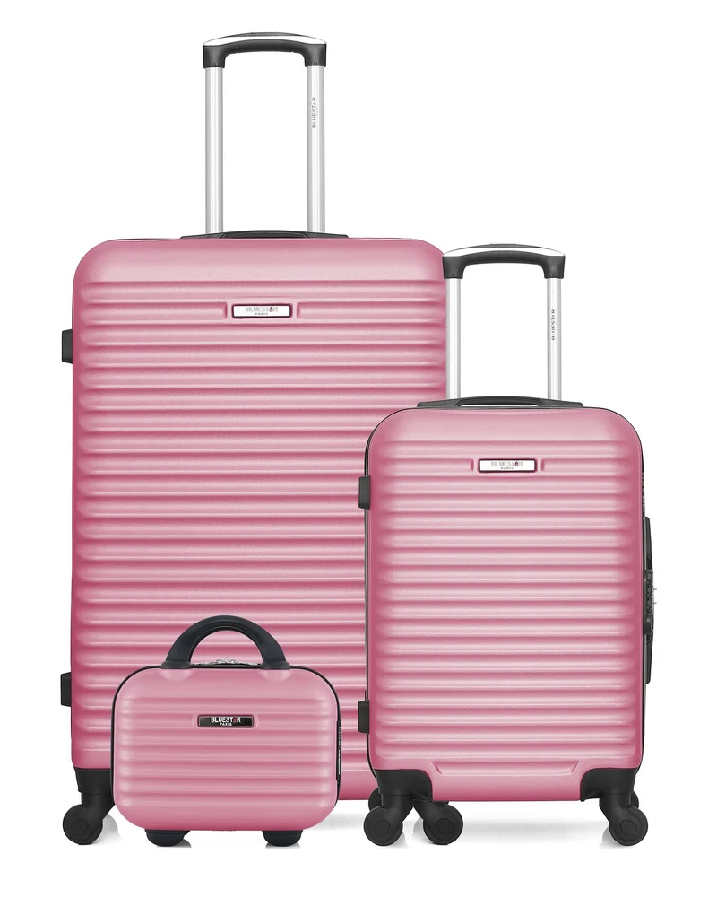 BLUESTAR – 3er-Pack - Großer Koffer, Handgepäck und Kosmetikkoffer BRAZILIA