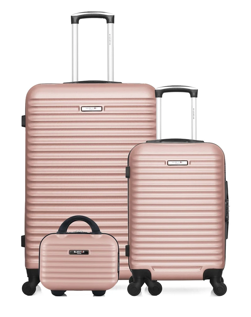 BLUESTAR – 3er-Pack - Großer Koffer, Handgepäck und Kosmetikkoffer BRAZILIA