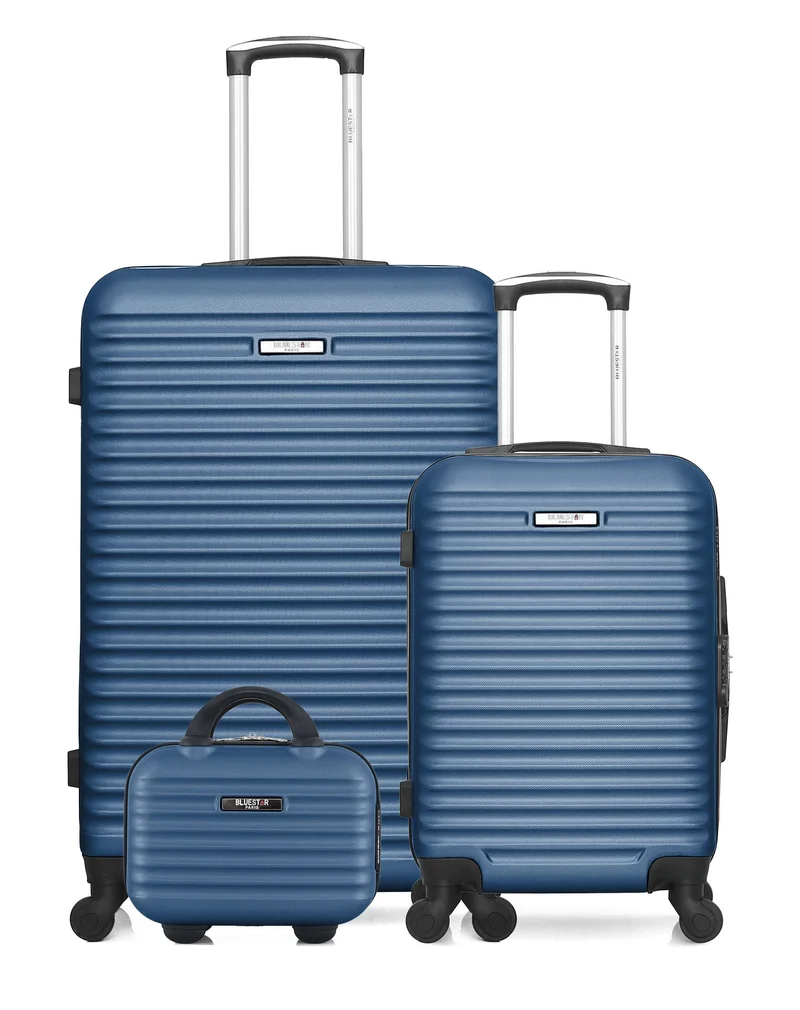 BLUESTAR – 3er-Pack - Großer Koffer, Handgepäck und Kosmetikkoffer BRAZILIA