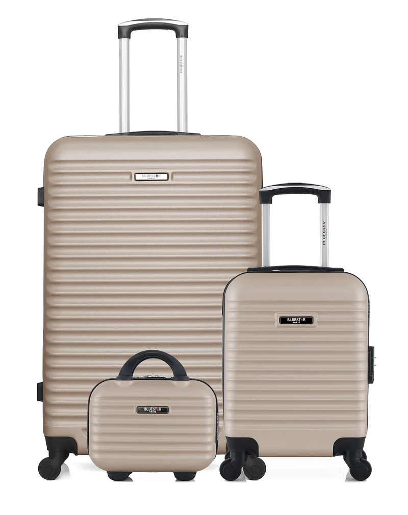 BLUESTAR – 3er-Pack - Großer Koffer, Handgepäck XXS und Kosmetikkoffer BRAZILIA