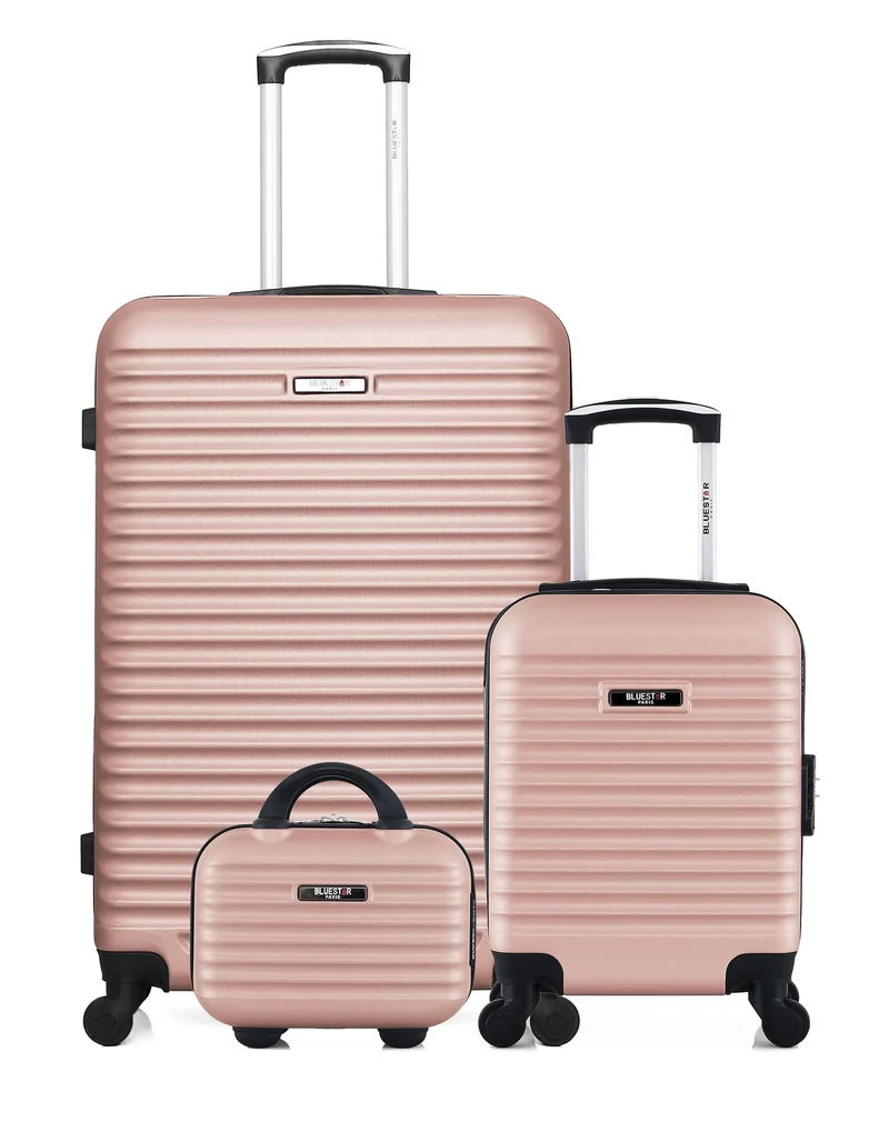 BLUESTAR – 3er-Pack - Großer Koffer, Handgepäck XXS und Kosmetikkoffer BRAZILIA