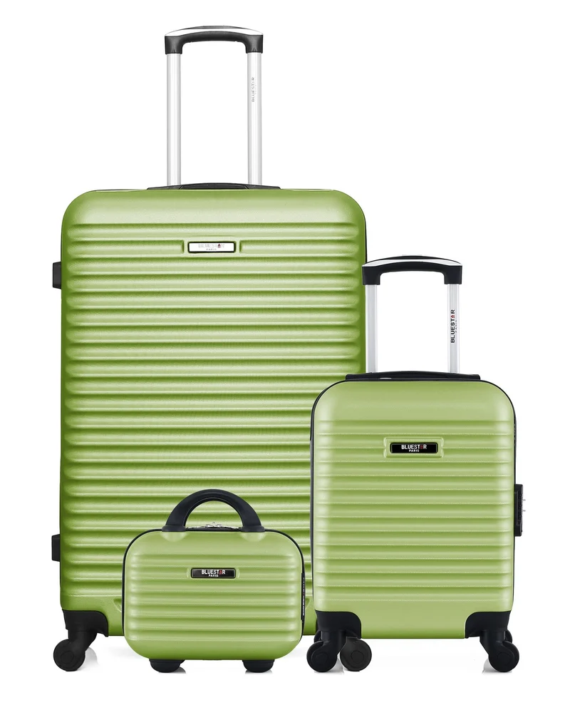 BLUESTAR – 3er-Pack - Großer Koffer, Handgepäck XXS und Kosmetikkoffer BRAZILIA