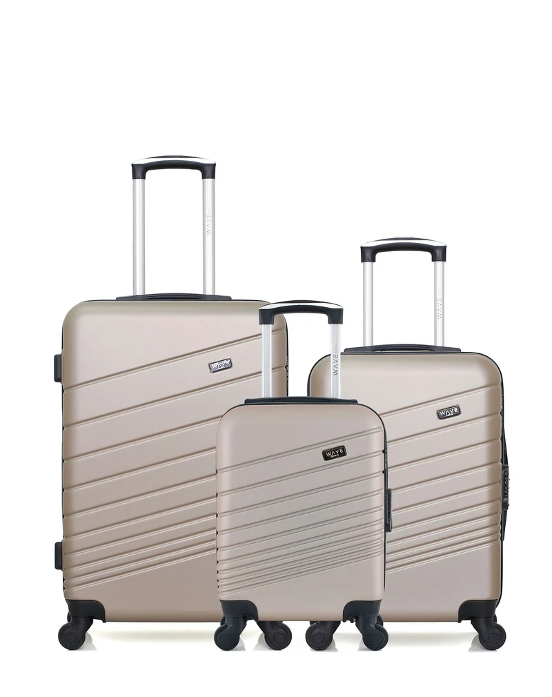 WAVE PARIS - 3er-Pack - Mittelgroßer Koffer, Handgepäck und Handgepäck XXS TIGRE