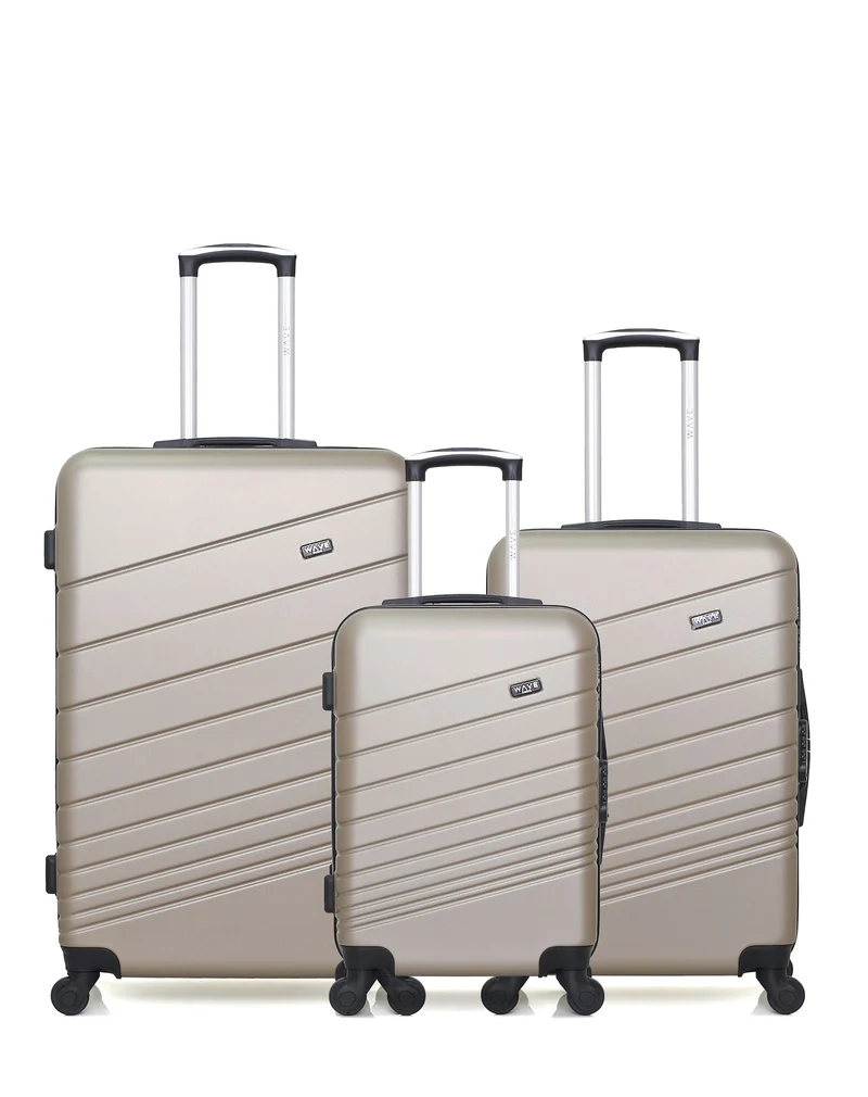 WAVE PARIS - 3er-Pack - Großer, mittelgroßer und Handgepäck-Koffer TIGRE