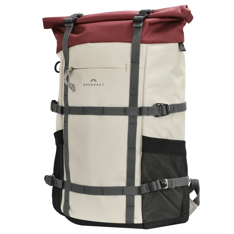 Doughnut Paratrooper Reborn - Rolltop Rucksack 14" 67 cm erw. (stone x wine)