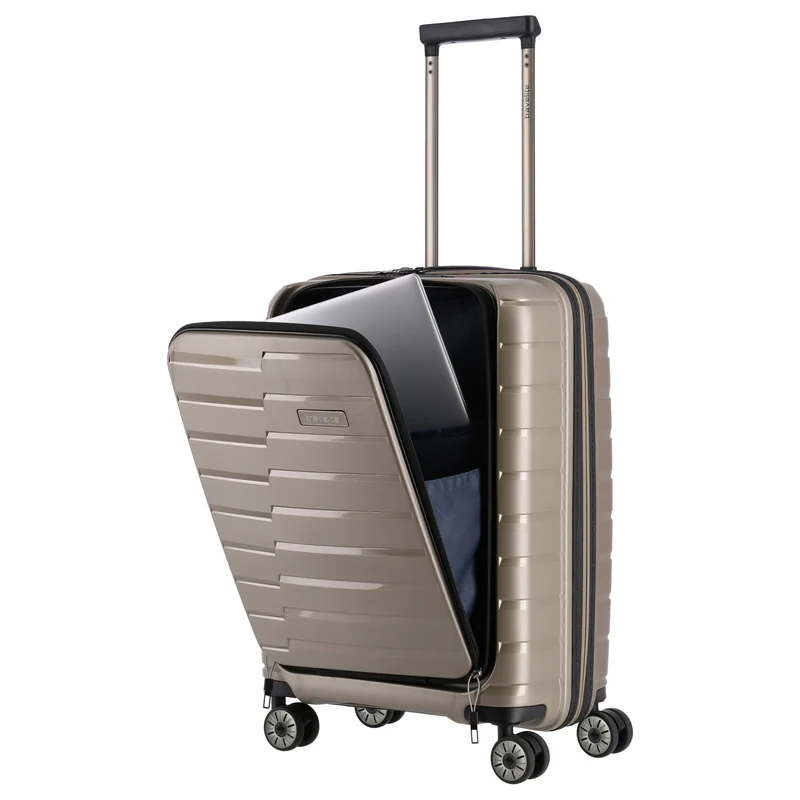 Travelite Air Base - 4-Rollen-Kabinentrolley mit Vortasche S 55 cm (champagner)