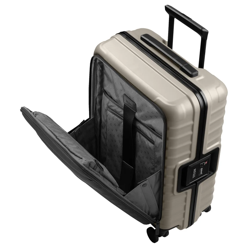 TITAN OVERSEAS - 4-Rollen-Kabinentrolley S 55/23cm mit Vortasche (moonstone grey, 55 cm (Vortasche))
