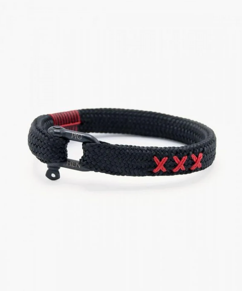 Pig & Hen Armband COA Sharp Simon Schwarz Rot