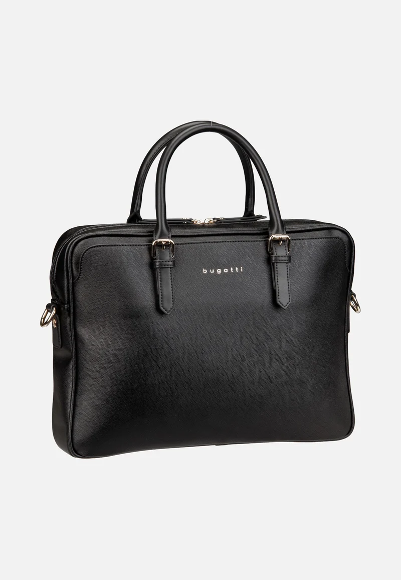 Ella Saffiano Briefcase Black - Aktentasche