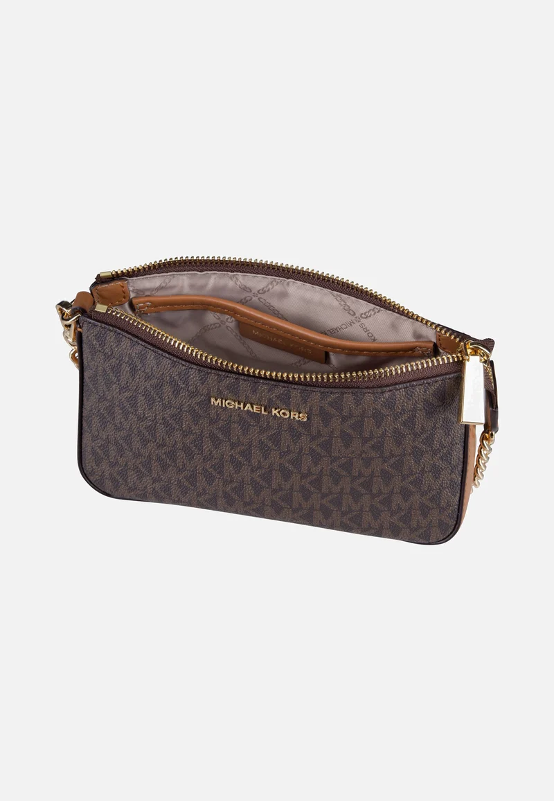 Jet Set Medium Chain Pouchette Lux MK Signature Brown - Abendtasche