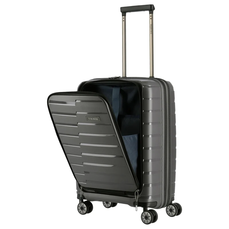 Travelite Air Base - 4-Rollen-Kabinentrolley mit Vortasche S 55 cm (anthracite)