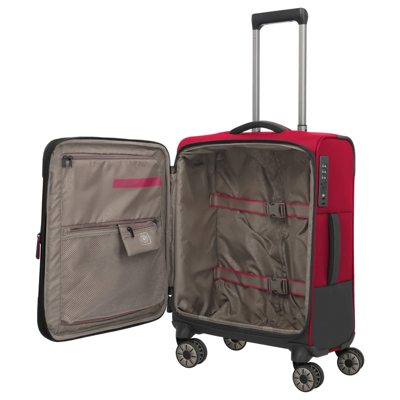 Travelite Crosslite - 4-Rollen-Kabinentrolley S 55 cm erw. (red)