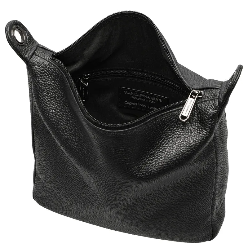 Mandarina Duck Mellow Leather - Schultertasche 28 cm (nero)