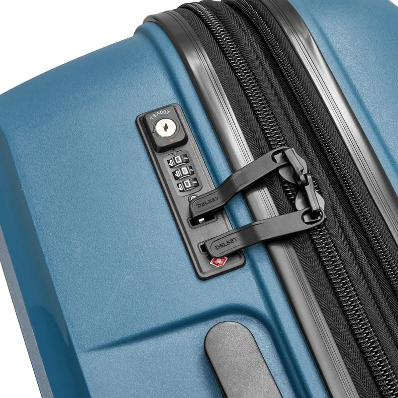 Delsey Paris Belmont Plus - 4-Rollen-Trolley recycelt 76 cm erw. (zink blau)