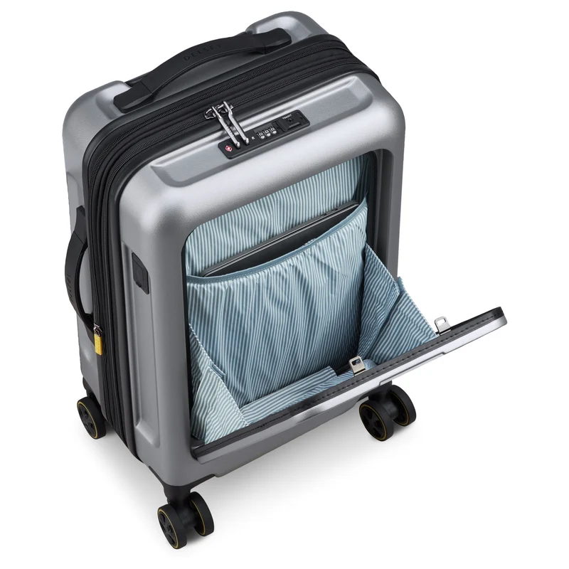 Delsey Paris Turenne 2.0 - 4-Rollen-Kabinentrolley mit Vortasche 55 cm USB erw. (silber)