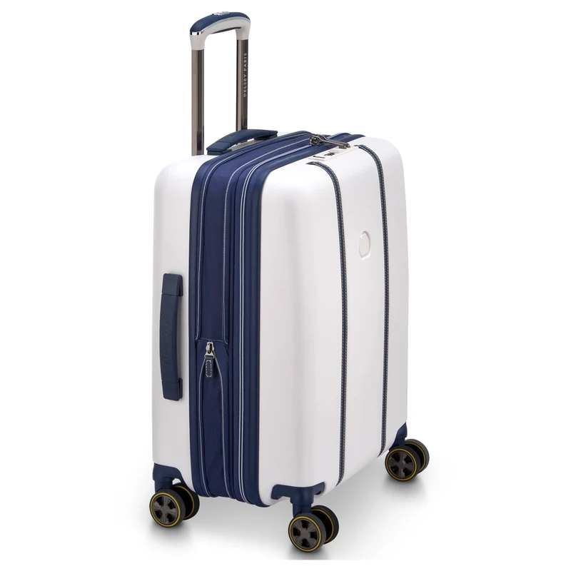Delsey Paris Cadence - 4-Rollen-Kabinentrolley Slim 55 cm erw. (elfenbein/blau)