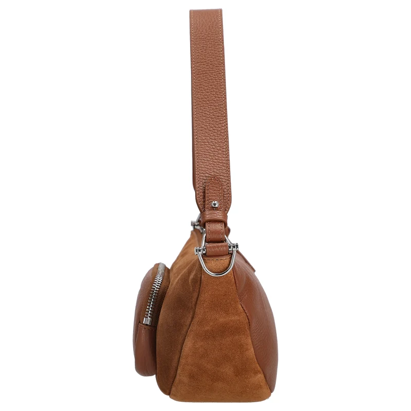 Coccinelle STG Paki Suede - Schultertasche 32 cm (cognac)