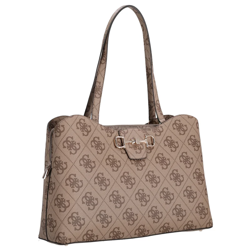 Guess Janie Logo Tote - Shopper 46 cm (latte logo)