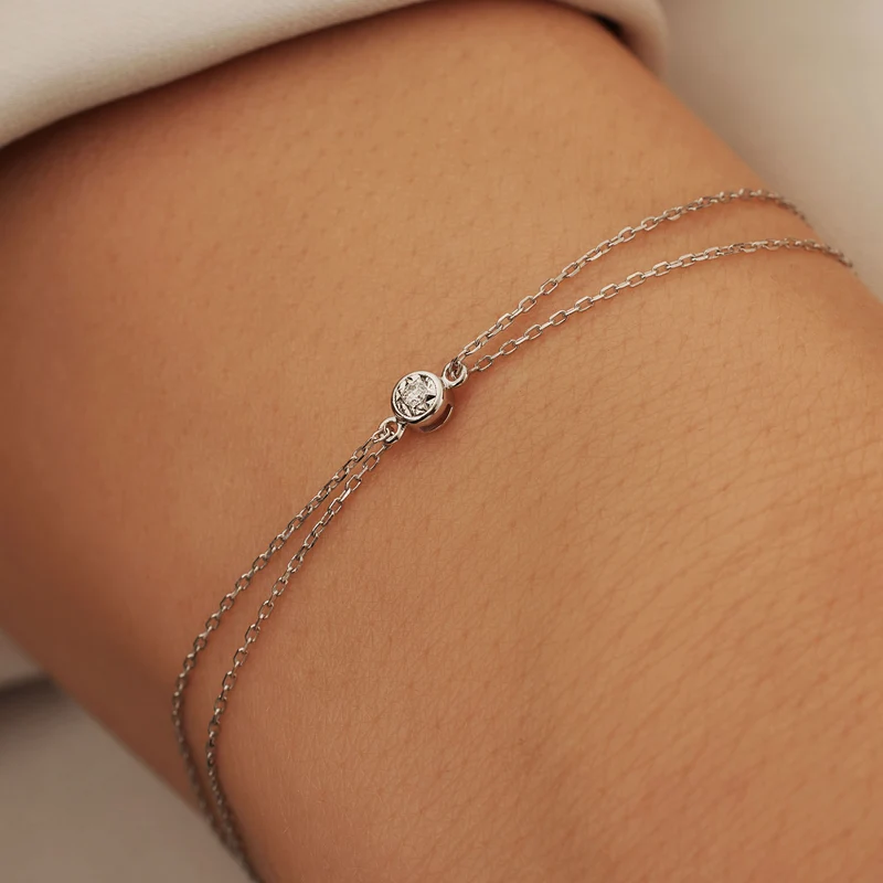 Isabel Bernard De La Paix Inaya 14 Karat | Weißgold Armband | Diamant 0.02 Karat | IBD320010