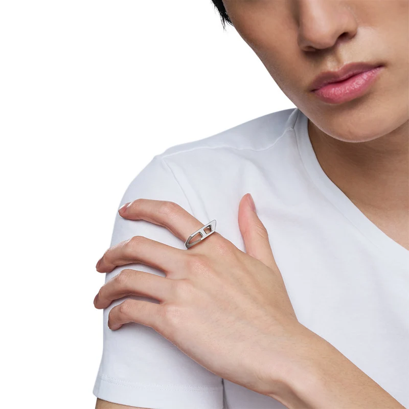 Diesel D Logo Silver Stainless Steel Ring DX16380407