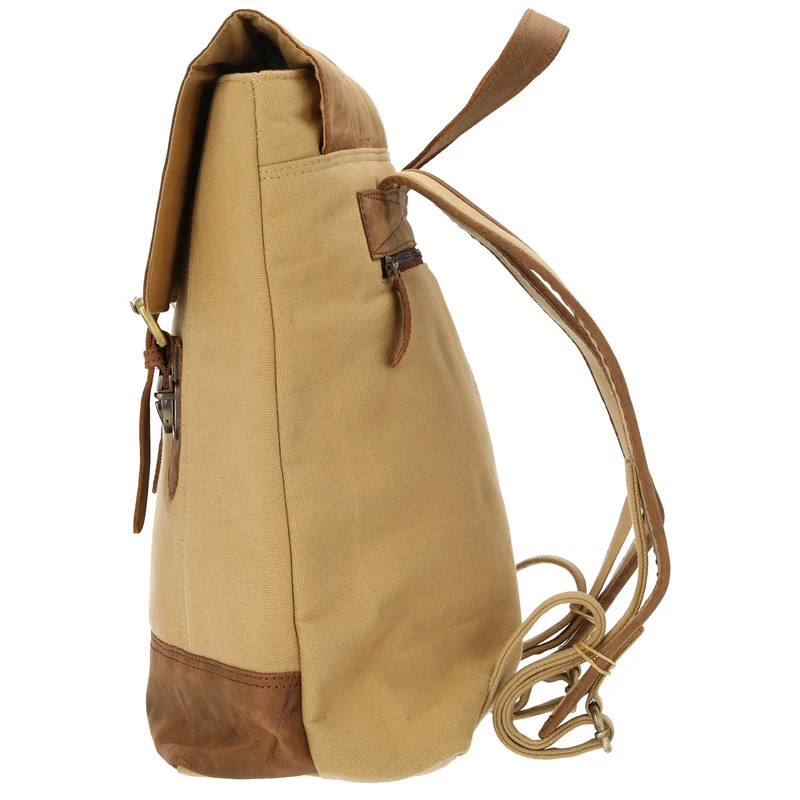 Dermata - Rucksack Canvas/Leder Kombination 39 cm (brown)