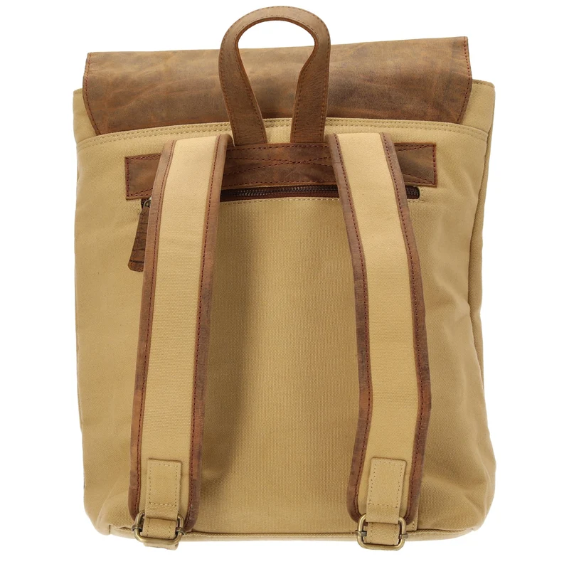Dermata - Rucksack Canvas/Leder Kombination 39 cm (brown)