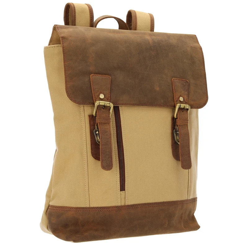 Dermata - Rucksack Canvas/Leder Kombination 39 cm (brown)