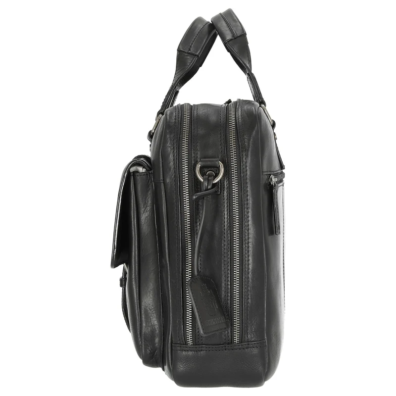 Leonhard Heyden Roma - Aktentasche 2 Fächer. mit Vortasche Leder 15" 41 cm (schwarz)