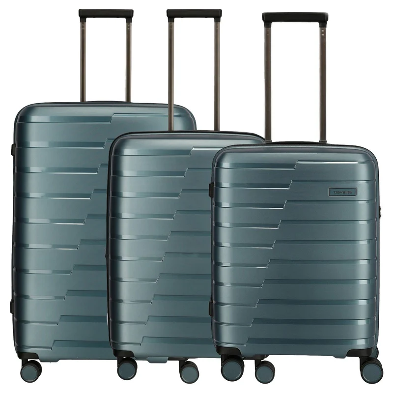 Travelite Air Base - 4-Rollen-Trolley Set 3tlg. erw. (iceblue)