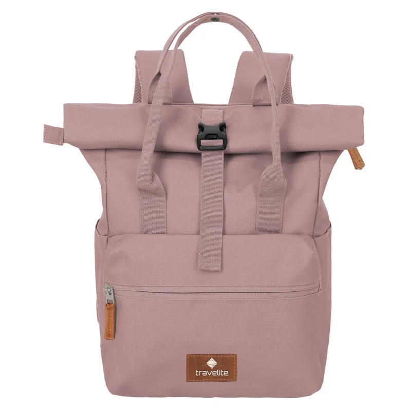Travelite Basics Short Handle - Rolltop Rucksack 46 cm (smokey rose)