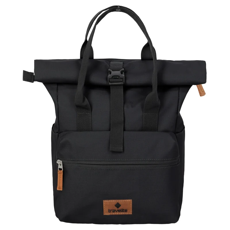 Travelite Basics Short Handle - Rolltop Rucksack 46 cm erw. (black)