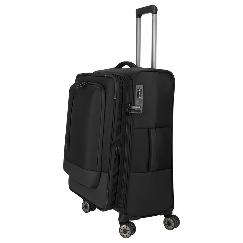 Travelite Crosslite - 4-Rollen-Trolley M 66 cm erw. (black)