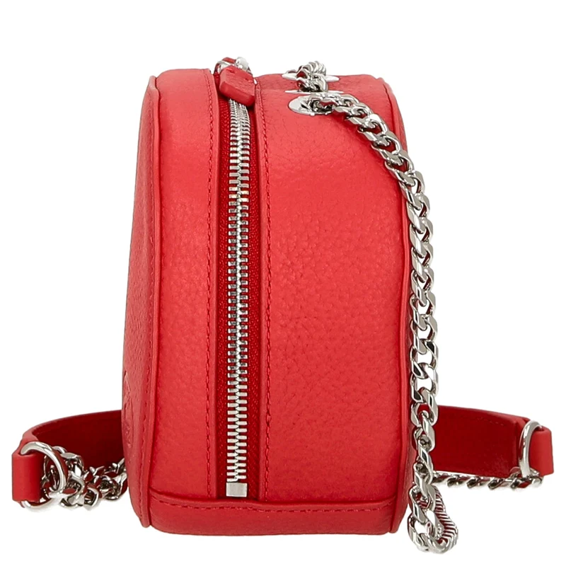Lacoste Croco Crew - Umhängetasche Leder 16 cm (pompier)