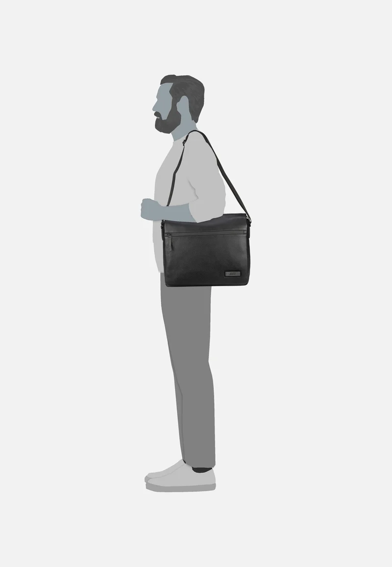 Stockholm Flap L Black - Messenger Bag